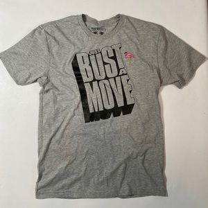 Bust a Move-Flamingo mashup tee.